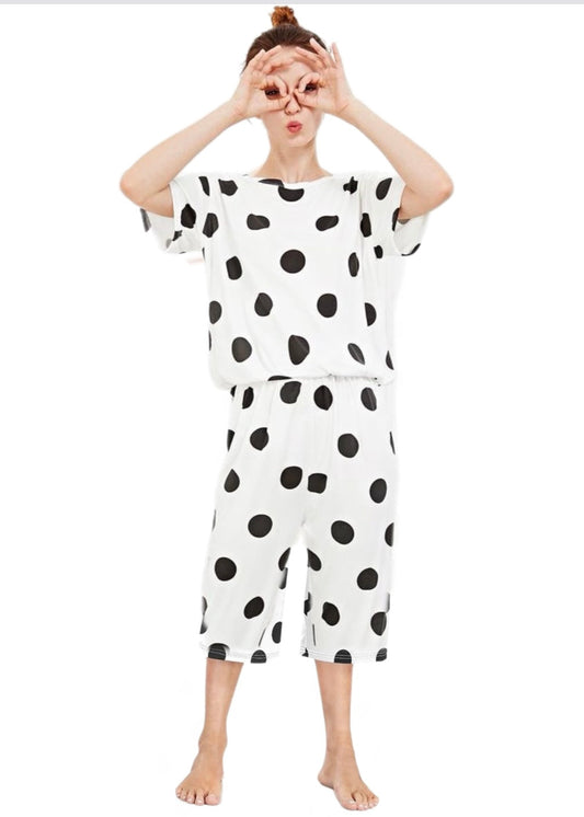 Polka Dot Capri Pj Set