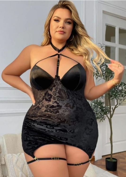 Queen Size Halter Lingerie Dress
